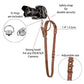 Black Adjustable Genuine Leather Camera Strap - Crossbody Shoulder Sling for DSLR/SLR(The camera is a prop and is not included)