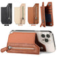 2 Pcs Green Multifunction Stick-On Phone Wallet - PU Leather Card Holder with Zipper & Flip Cover
