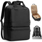 Black Large Capacity Travel Laptop Backpack - Sleek Business Shoulder Bag with Padded Compartment