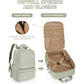 Khaki Large Capacity Travel Laptop Backpack - Sleek Business Shoulder Bag with Padded Compartment