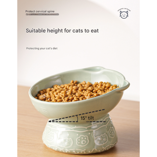 White Vintage Slow Feeder Ceramic Pet Bowl - Anti-Choke Wide-Mouth Design for Cats & Dogs, Prevents Black Chin