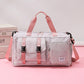 Grey-pink Holographic Gym Duffel Bag - Dry Wet Separation - Large Capacity