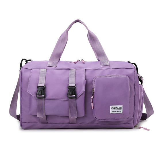 Purple Holographic Gym Duffel Bag - Dry Wet Separation - Large Capacity