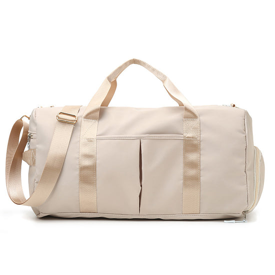 Beige Dry Wet Separation Gym Bag - Women&