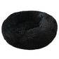 Black 50cm Cozy Round Pet Bed - Plush Cat & Dog Bed with Non-Slip Base, Machine Washable