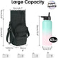 Black Insulated Cup Holder Bag with Adjustable Strap - Water Bottle Carrier with Lock Drawstring & Heatproof Handle