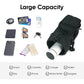 Blue Insulated Cup Holder Bag with Adjustable Strap - Water Bottle Carrier with Lock Drawstring & Heatproof Handle