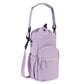 Purple Insulated Cup Holder Bag with Adjustable Strap - Water Bottle Carrier with Lock Drawstring & Heatproof Handle