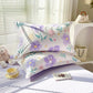 Purple Flower 100% Cotton Pillowcase Set (Pack of 2) - Breathable Standard Size 48x74cm Pure Cotton Pillow Covers