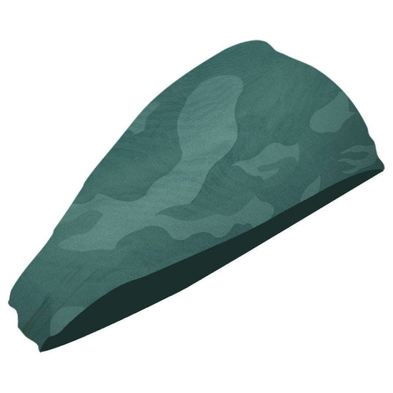 Camouflage Dark Green 5-Pack Wide Sports Headbands for Women - Non-Slip Yoga Headwraps with Sweat-Wicking Fabric (88% Nylon+12% Spandex)