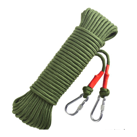 Green With Wire Core Heavy Duty Adjustable Clothesline Set (4 Pack) - 10m Steel Wire Core Nylon Rope with Hooks for Outdoor & Camping