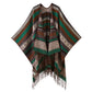 Green Elegant Jacquard Knit Shawl Wrap - Versatile Oversized Scarf (150cm x 130cm)