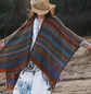 Blue Elegant Jacquard Knit Shawl Wrap - Versatile Oversized Scarf (150cm x 130cm)