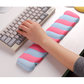 Blue 2PCS Ergonomic Wavy Keyboard Wrist Rest - Comfortable Typing Support Cushion