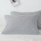 White Breathable 4-Layer Cotton Gauze Pillow Towel Pair - Japanese Style Grid (52x75cm)