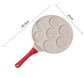 Beige Smiley + Blue Handle (Gas Model) Non-Stick Pancake Pan - 7-Hole Fun Shapes Breakfast Griddle (27cm)