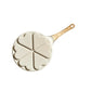 Beige Heart + Wood Grain Handle (Gas Model) Non-Stick Pancake Pan - 7-Hole Fun Shapes Breakfast Griddle (27cm)