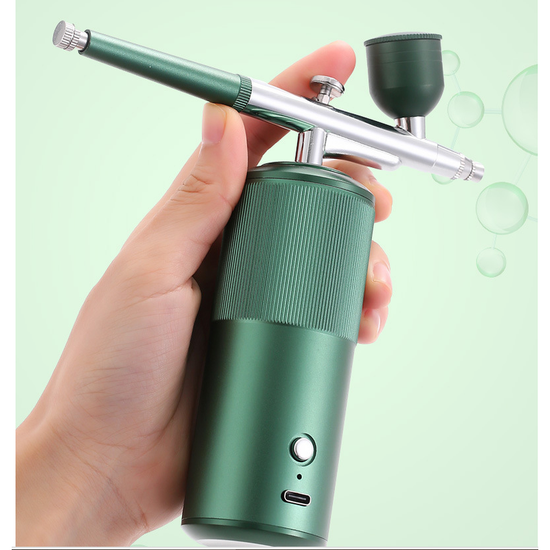 Red Portable Oxygen Infusion Airbrush - Facial Mist Sprayer for Hydration & Skincare