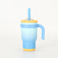 Blue 14oz Insulated Tumbler with Handle & Straw - 304 Stainless Steel Car Cup (Contrast Color)