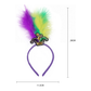 Yellow Clown Pattern Festive Mardi Gras Feather Headband Set - 10 Pack Sequin Jester Hat Party Accessory