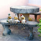 Green Quirky Resin Rooster Figurine Set (2-Pack) - Novelty Chicken Home Decor Ornaments