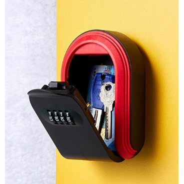 Red 3PCS Wall Mount Plastic Combination Key Lock Box - Secure Key Safe Storage Box