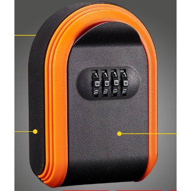 Orange 3PCS Wall Mount Plastic Combination Key Lock Box - Secure Key Safe Storage Box