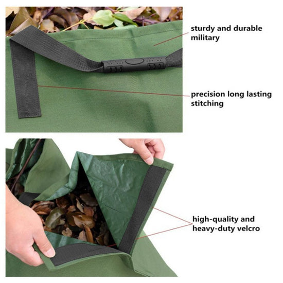 Green 2-in-1 Garden Leaf Collection Tarp & Waste Carry Bag (144x144cm)