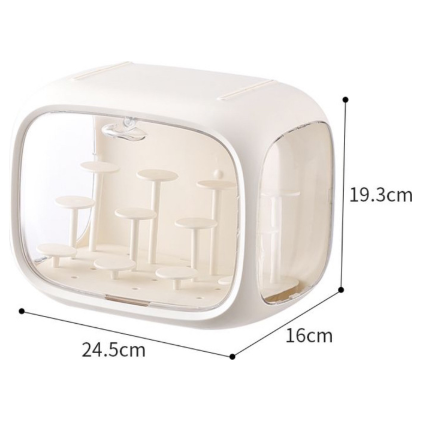 Cream White Without Lamp Wall Mount & Desktop Blind Box Display Case - Clear Dustproof Storage Organizer for Collectibles & Figures