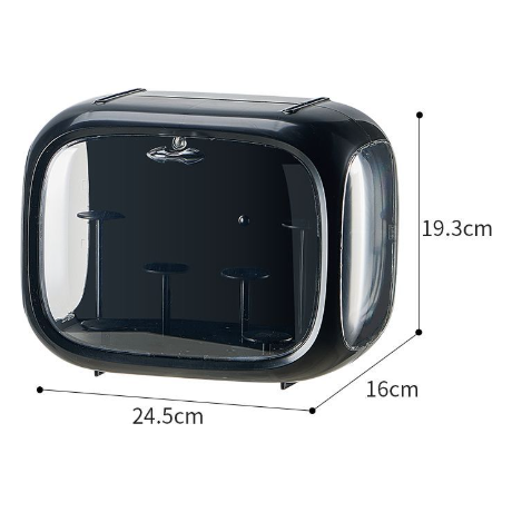 Black Without Lamp Wall Mount & Desktop Blind Box Display Case - Clear Dustproof Storage Organizer for Collectibles & Figures