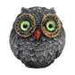 3Pcs Green Small Decorative Resin Owl Figurine - Textured Statue with Blue Eyes