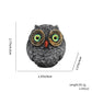 3Pcs Green Small Decorative Resin Owl Figurine - Textured Statue with Blue Eyes