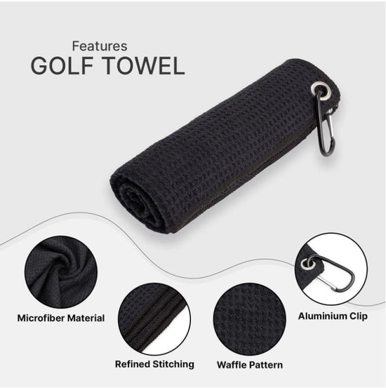 Blue Microfiber Waffle Weave Golf Towel Set - 4 Pack (40x60cm) - Ultra Absorbent & Quick Drying