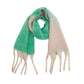Green-beige Plush Gradient Winter Scarf Shawl - Thick Textured Circle Yarn with Chunky Tassels - 185cm x 40cm