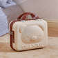 Cute Bear Face Hard-Shell Storage Case with Lock - 14-Inch white Travel Organizer