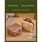 Cute Bear Face Hard-Shell Storage Case with Lock - 14-Inch gold Travel Organizer