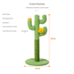 Cactus-Shaped Cat Scratching Post with Sisal Rope and Plush Chenille - Green