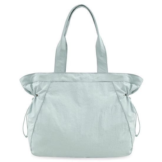 Water-Resistant Tote Bag with Drawstring Side-Cinch and Snap Closure - 18L Capacity Light Blue