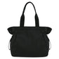 Water-Resistant Tote Bag with Drawstring Side-Cinch and Snap Closure - 18L Capacity Black