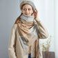 Cozy Color Block Fringe Scarf - Pink Shawl for Fall and Winter