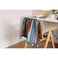 Double-Sided Geometric & Plush Throw Blanket - Warm 70x100cm Multi-Use Wrap(Color stripes/Back side light brown)