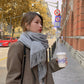 Luxury Cashmere Blend Scarf, Large 200x70cm Fringed Scarf (Light Gray)