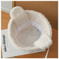 Plush Bucket Hat with Ear Flaps,Warm Furry Winter Hat in Khaki-One size (54-59cm) adjustable