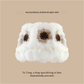 Plush Floral Bucket Hat,Warm Crocheted Winter Hat in White Pink-Hat circumference: 56-60cm