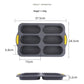 Grey 6-hole silicone baking mold, perforated loaf pan 37.5 cm x 24.5 cm, suitable for bread and cakes (sold in sets of 2)