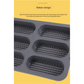 Brown 6-hole silicone baking mold, perforated loaf pan 37.5 cm x 24.5 cm, suitable for bread and cakes (sold in sets of 2)