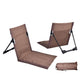 Portable Folding Beach Chair - Reclining Outdoor Seat 68x39.5x40.5cm with Carry Bag in brown