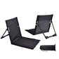 Portable Folding Beach Chair - Reclining Outdoor Seat 68x39.5x40.5cm with Carry Bag in black
