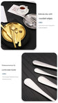 6-Piece Portable Stainless Steel Cutlery Set with Plate and Bag - Gold, Great for Camping and Travel (Steak Knife)