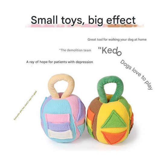 Interactive Dog Snuffle Ball Toy - Puzzle Treat Dispenser with Squeaker, blue pink